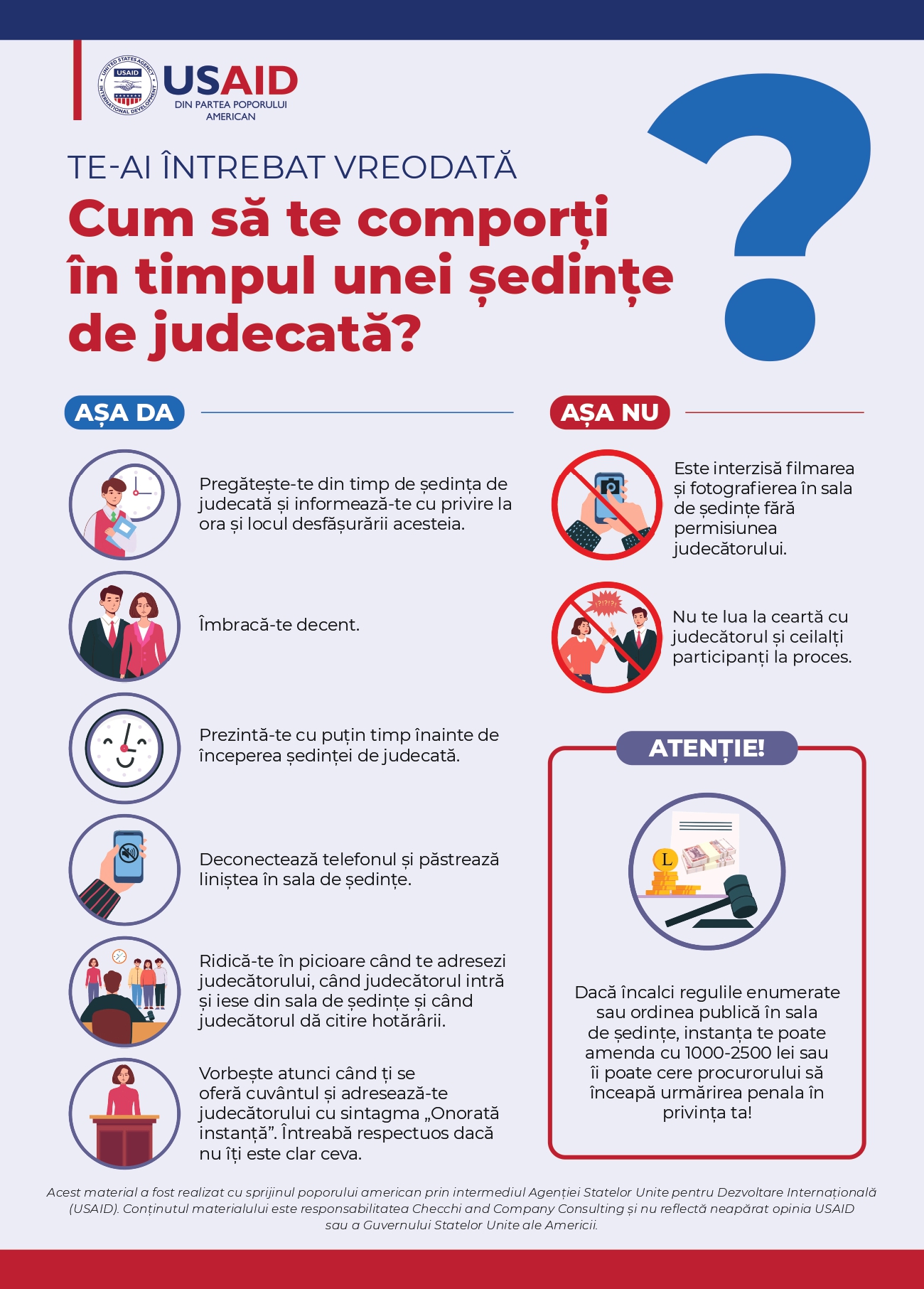 Poster cum să te comporți în ședința de judecată (versiunea română)